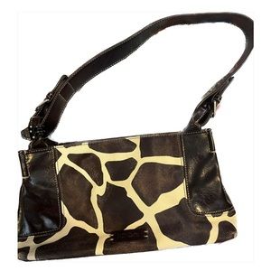 Vintage cow print leather purse